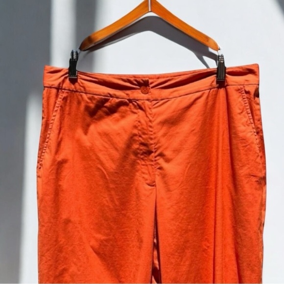 🌻Eileen Fisher Orange Cropped Split Hem Pants Size Small - Picture 2 of 6